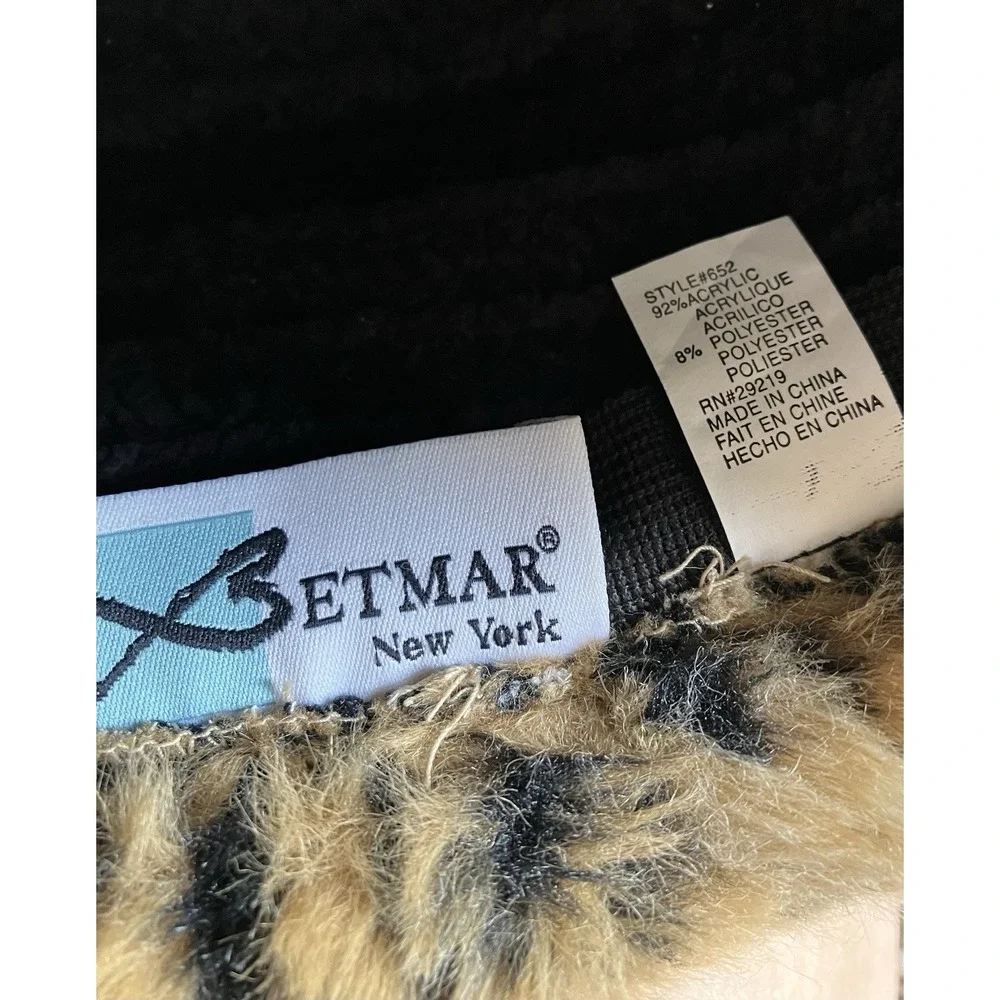 Betmar New York Leopard Print Faux Fur Cuffed Hat OSFM
